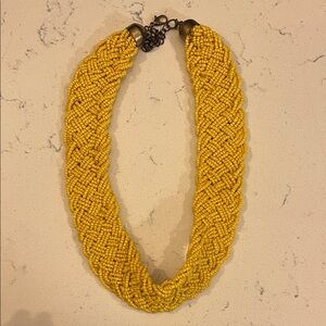 Ann Taylor Braided Bead Necklace - Yellow